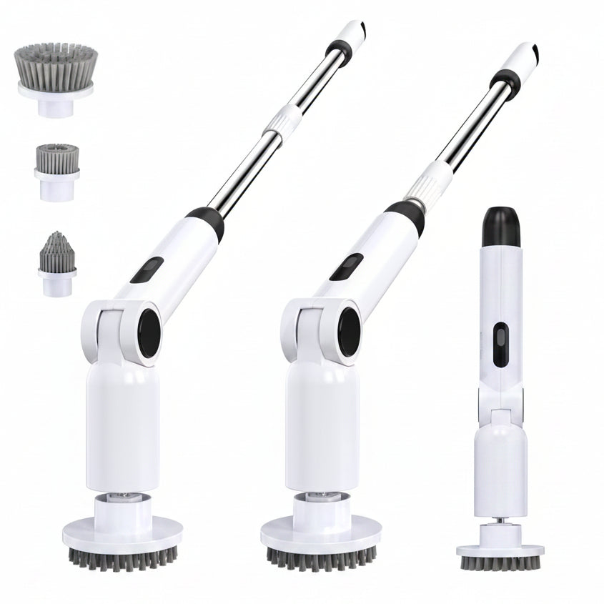 Luctry Electric Cleaning Brush Adjustable Handle 2 Speeds IPX7 White
